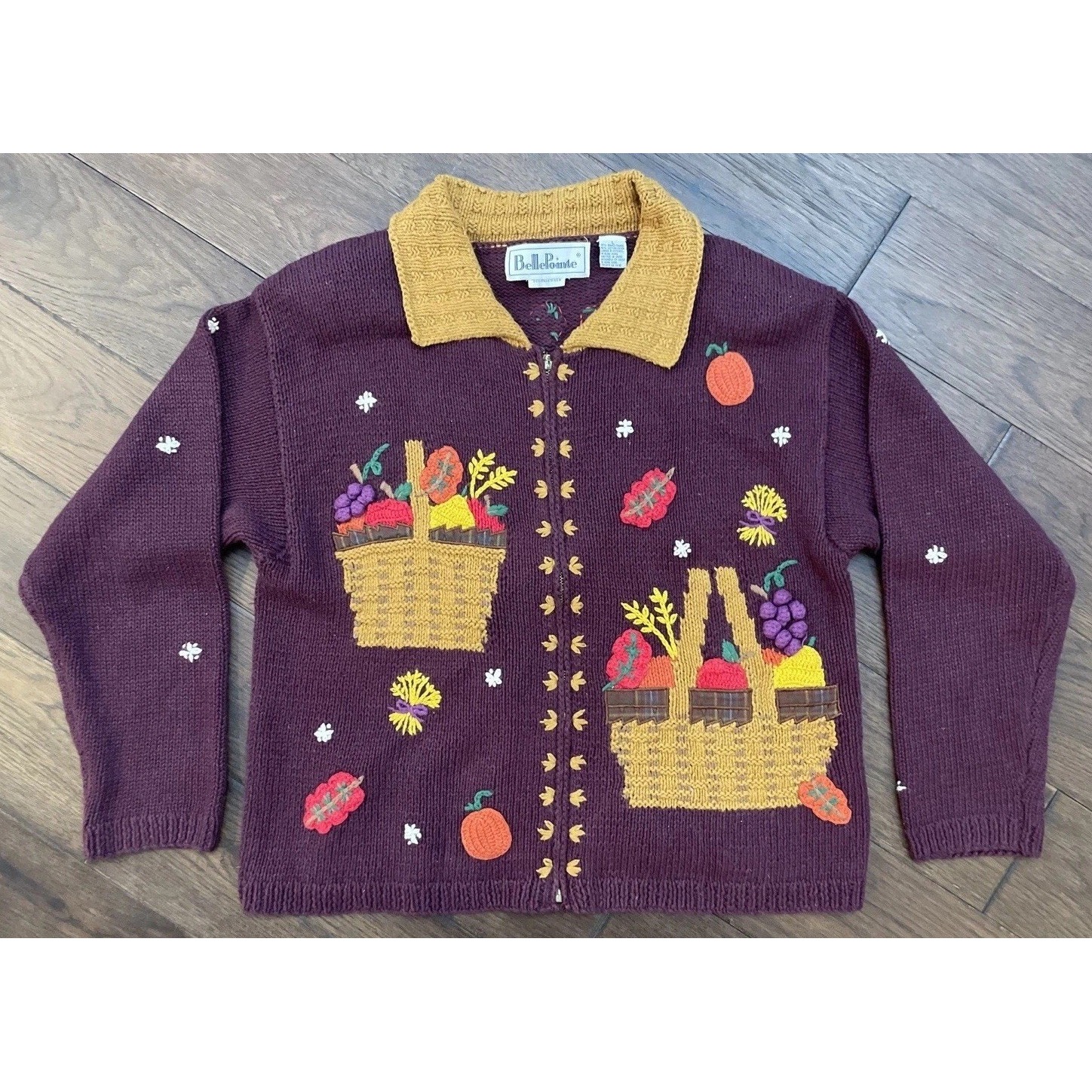Vintage Rare Bellepointe Sweater Cardigan Longaberger Baskets Womens L